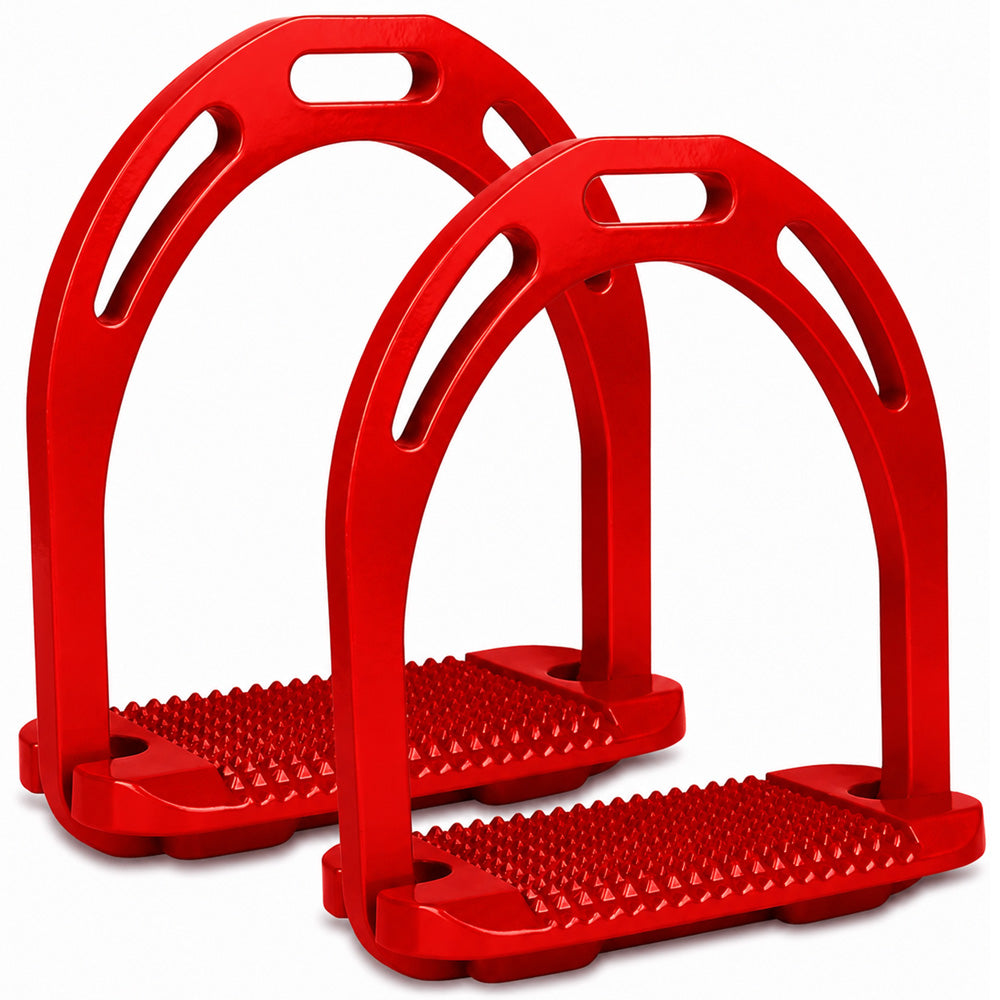Ecavallo JIn Stirrups Red Aluminum Horse Riding Equipment