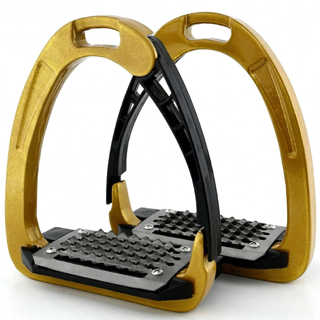 Ecavallo Safety Stirrups Durable Iron Alumionum Western Riding Stirrups Gold