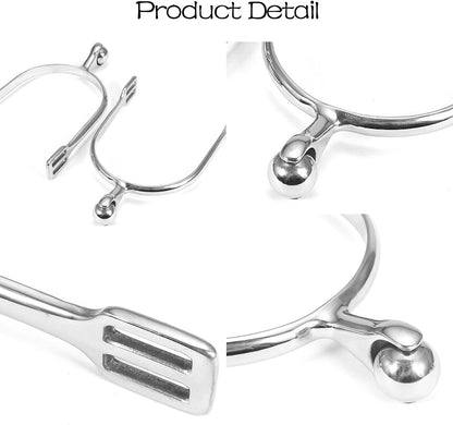Stainless Steel Roller Ball English Spurs Gentle Equestrian Training Spurs