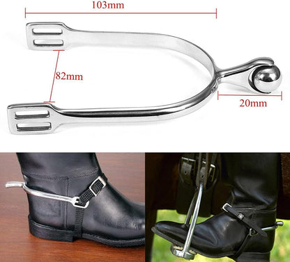 Stainless Steel Roller Ball English Spurs Gentle Equestrian Training Spurs