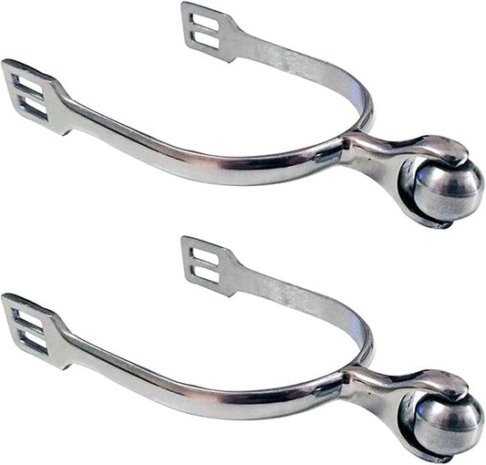 Stainless Steel Roller Ball English Spurs Gentle Equestrian Training Spurs