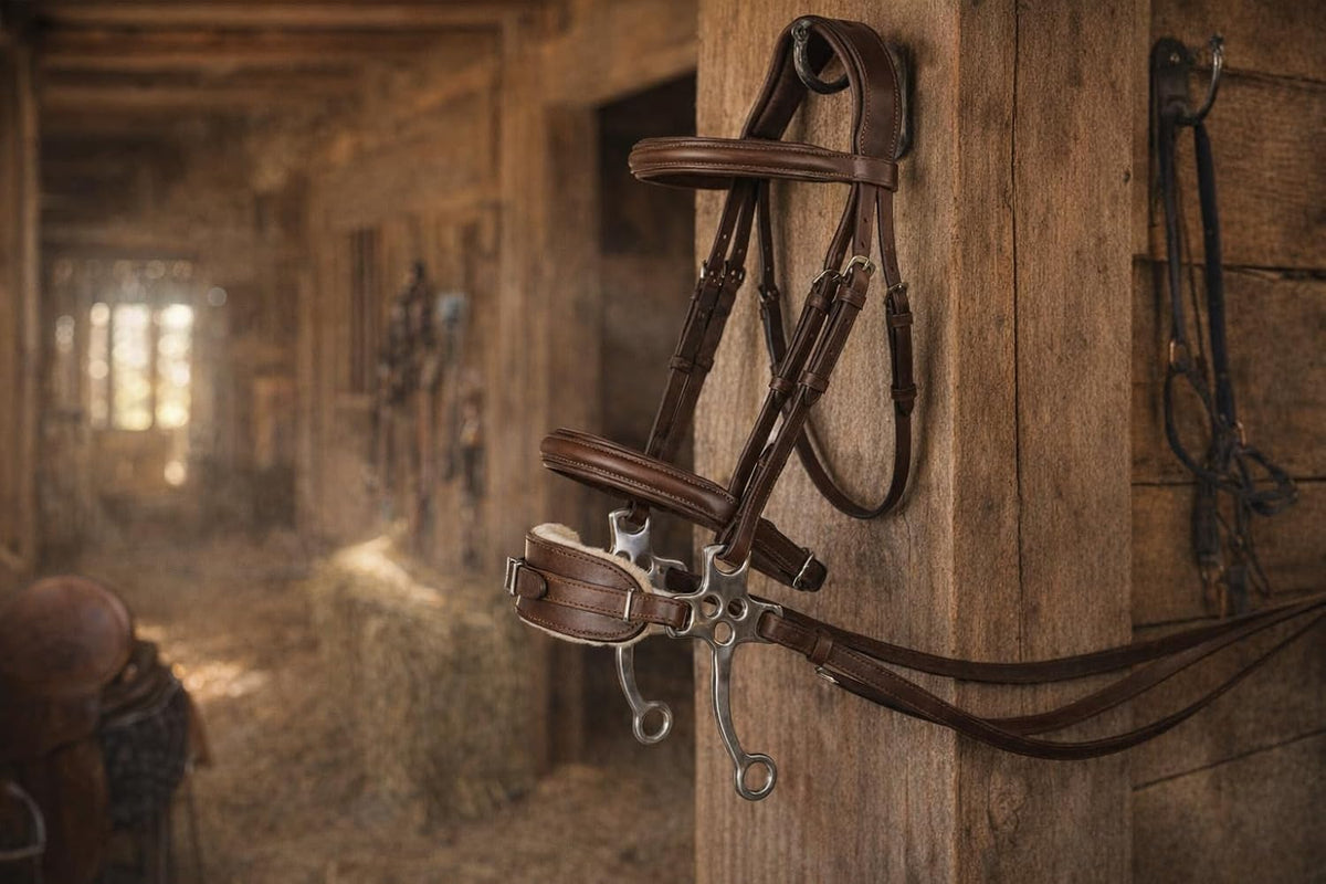 Hackamore Bitless Horse Bit Western Riding Adjustable Brown Leather