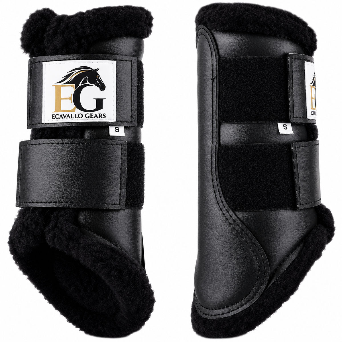 Ecavallo Gear Black Fleece Lined Horse Brushing Boots