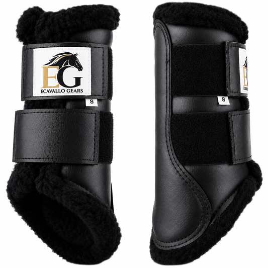 Ecavallo Gear Black Fleece Lined Horse Brushing Boots