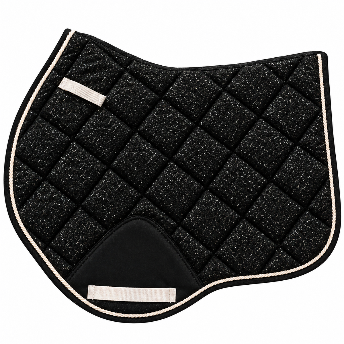 Glitter Saddle Pad Set Matching Ear Net Brushing Boot & Bell Boots Black