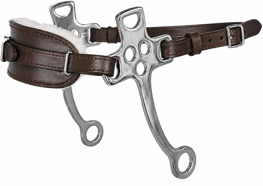 Hackamore Bitless Horse Bit Western Riding Adjustable Brown Leather