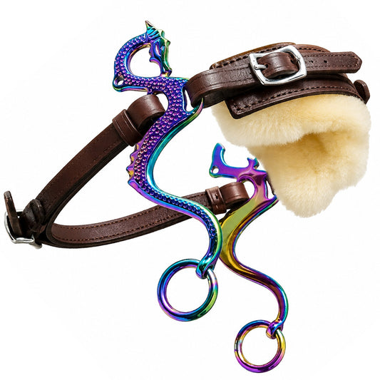 Multicolor Hackamore Bitless Western Horse Riding Bit Adjustable Brown Leather