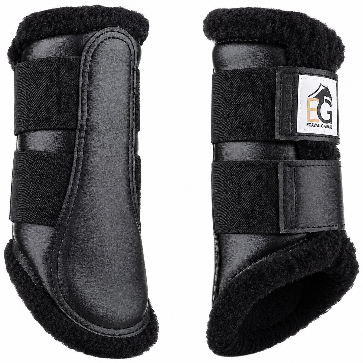 Ecavallo Gear Black Fleece Lined Horse Brushing Boots
