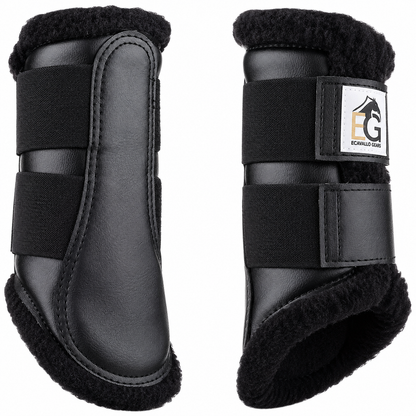 Ecavallo Gear Black Fleece Lined Horse Brushing Boots