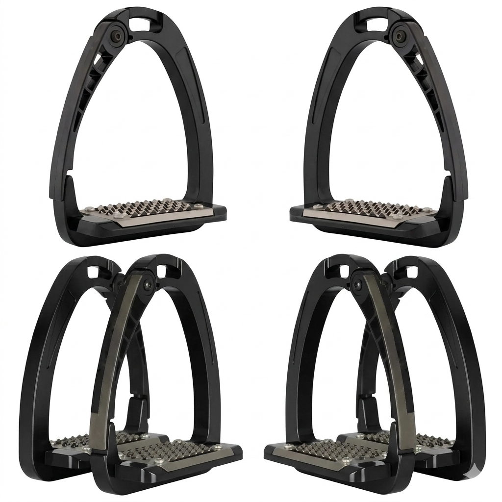 Ecavallo Safety Stirrups Durable Iron Alumionum Western Stirrups Black