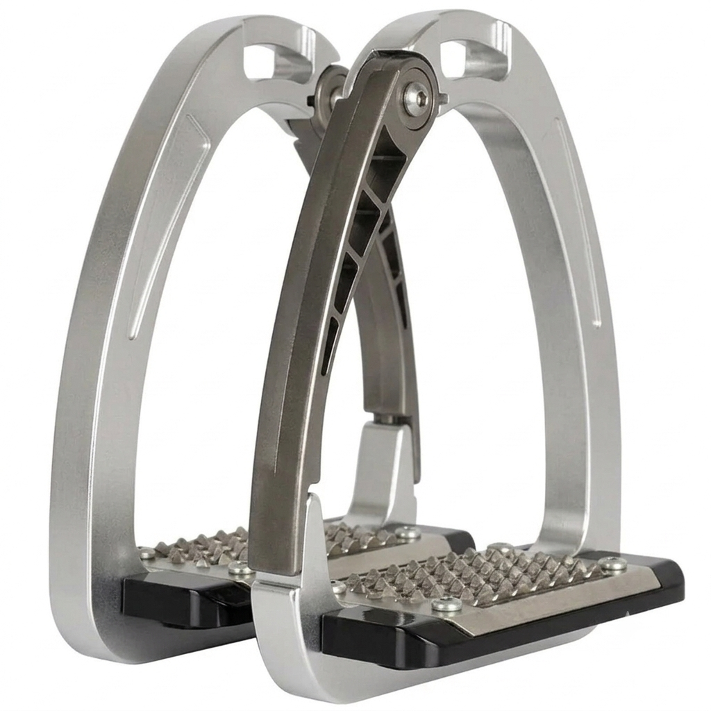Ecavallo Safety Stirrups Durable Iron Alumionum Western Stirrups Silver
