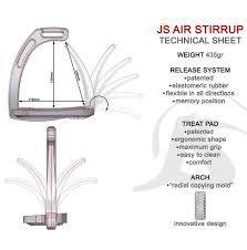 Ecavallo Safety Jin Stirrups Aluminum Non Slip Horse Air Jin Stirrup