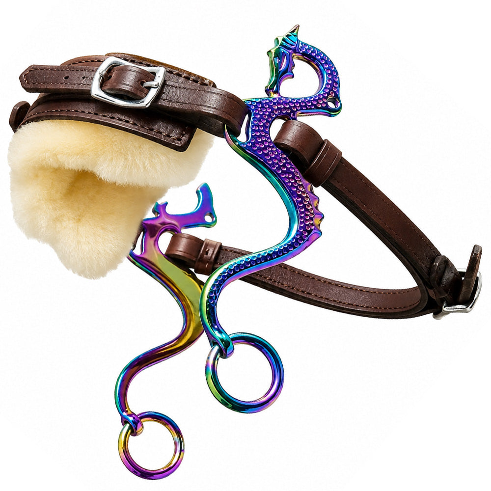 Multicolor Hackamore Bitless Western Horse Riding Bit Adjustable Brown Leather