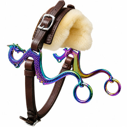Multicolor Hackamore Bitless Western Horse Riding Bit Adjustable Brown Leather