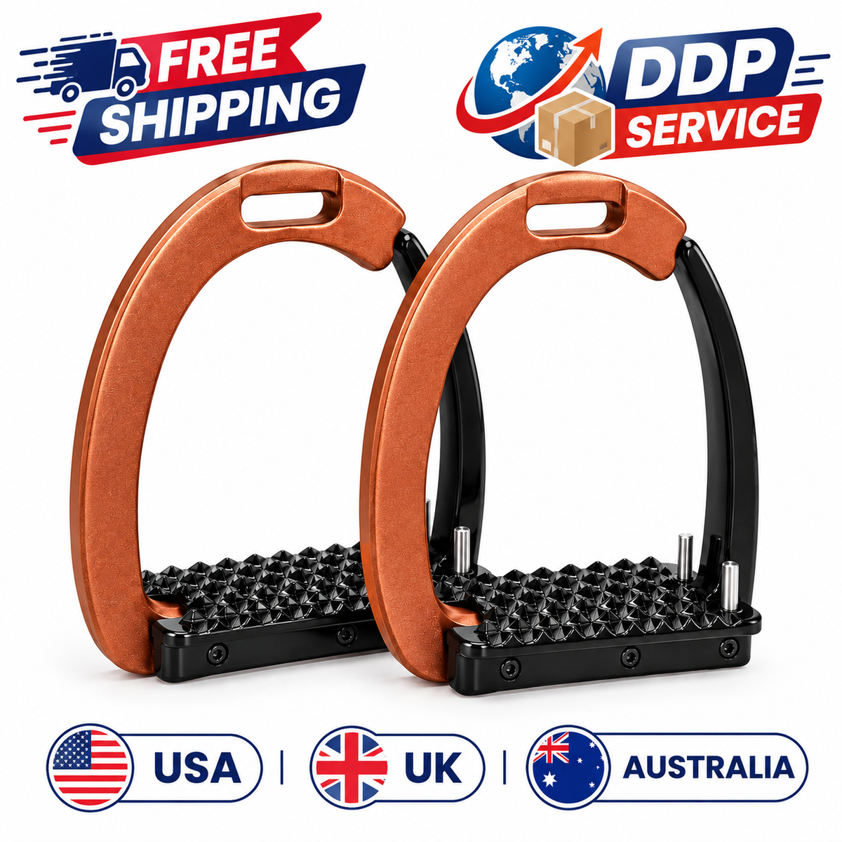Ecavallo Multicolor Safety Stirrups English Horse Riding Aluminum Stirrups