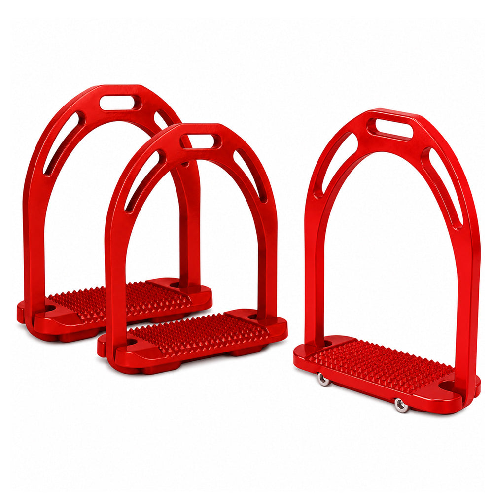 Ecavallo JIn Stirrups Red Aluminum Horse Riding Equipment