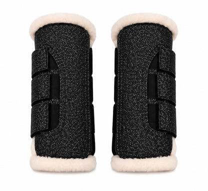 Glitter Saddle Pad Set Matching Ear Net Brushing Boot & Bell Boots Black