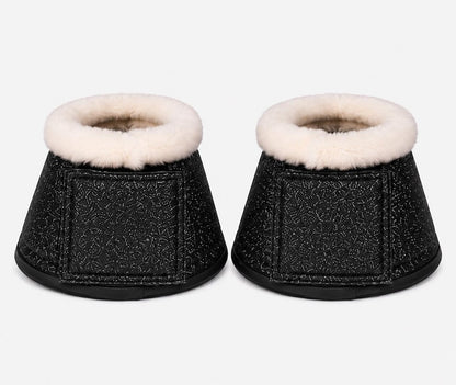 Glitter Saddle Pad Set Matching Ear Net Brushing Boot & Bell Boots Black