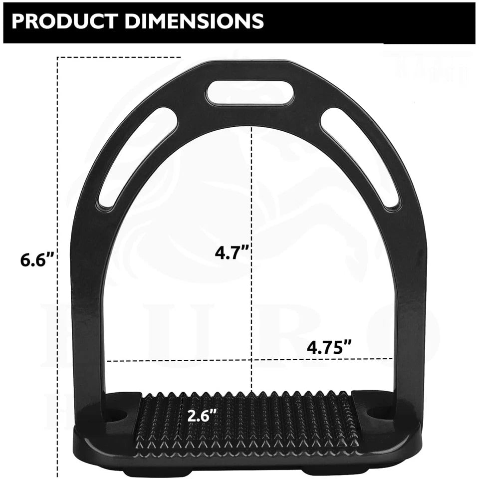 Ecavallo Horse Riding Aluminum Jin Stirrups Black Non-Slip Saddle Stirrups