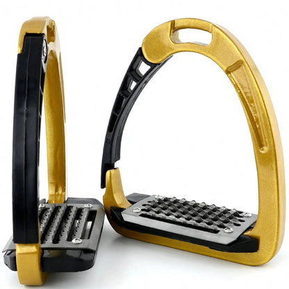 Ecavallo Safety Stirrups Durable Iron Alumionum Western Riding Stirrups Gold