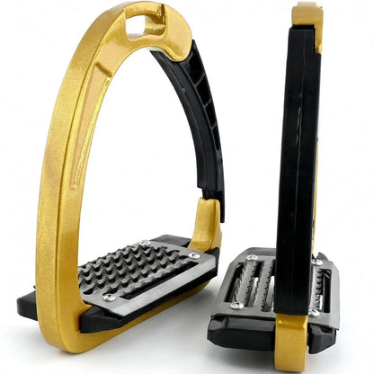 Ecavallo Safety Stirrups Durable Iron Alumionum Western Riding Stirrups Gold