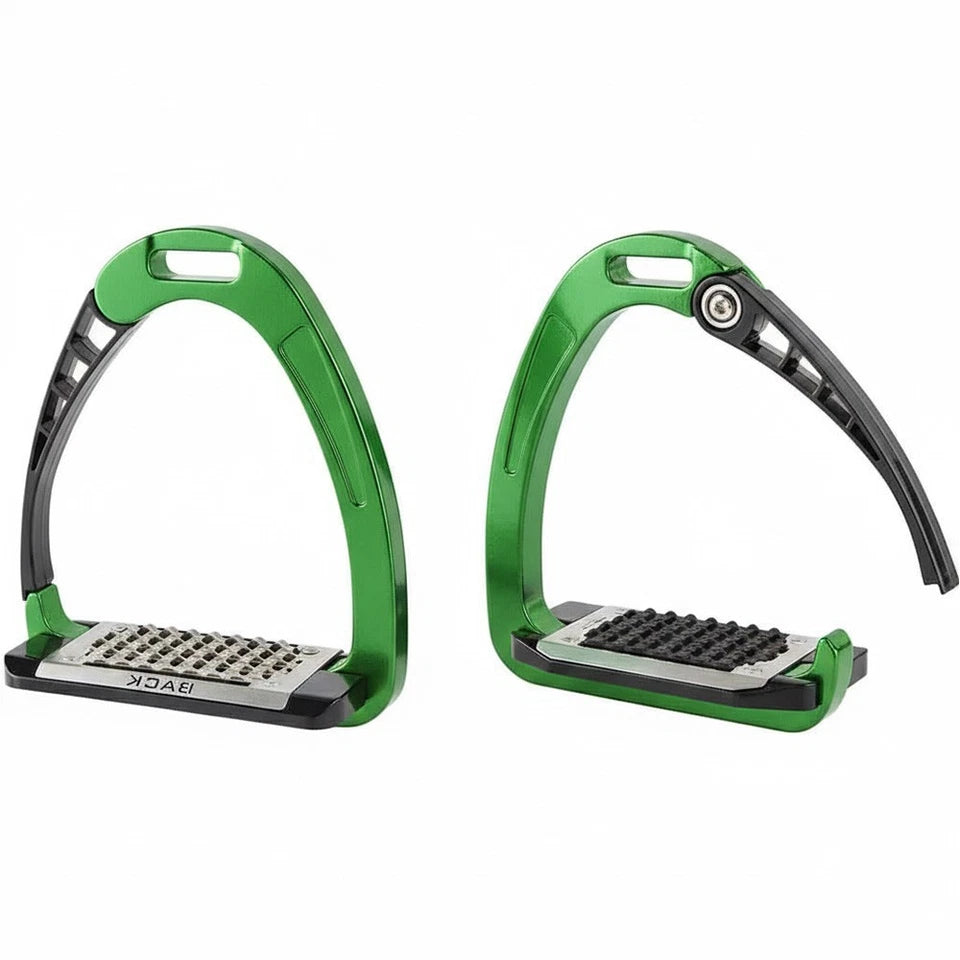 Ecavallo Safety Stirrups Durable IronQuick Release  Alumionum Stirrups Green